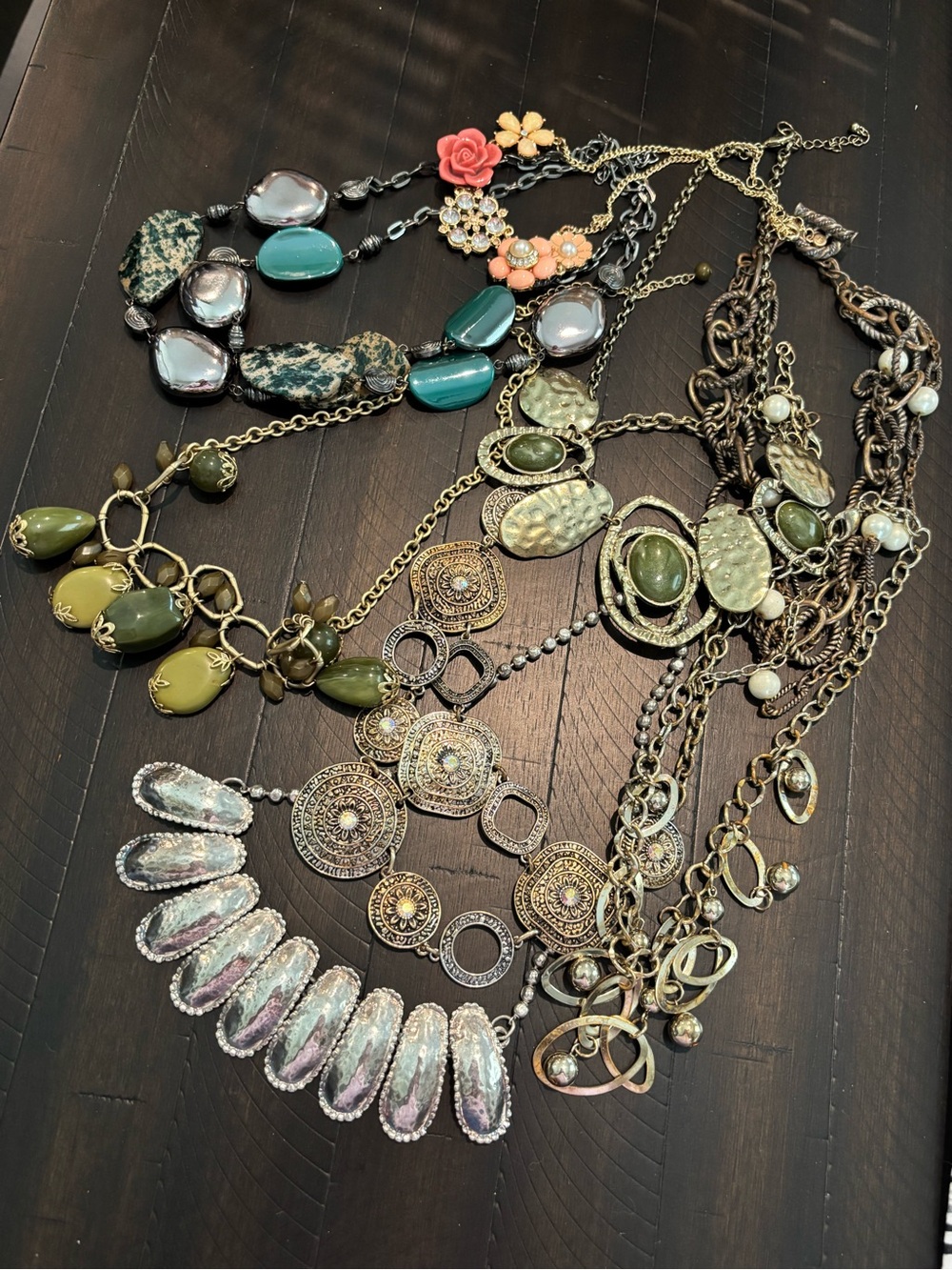 Bundle Of  8 Vintage Statement Necklaces